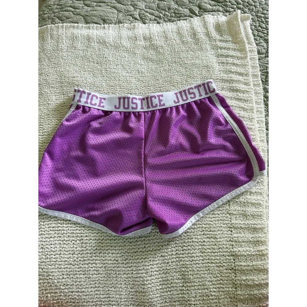 Girls Justice Athletic Running Shorts Lot size 10, Orange/Purple EUC!